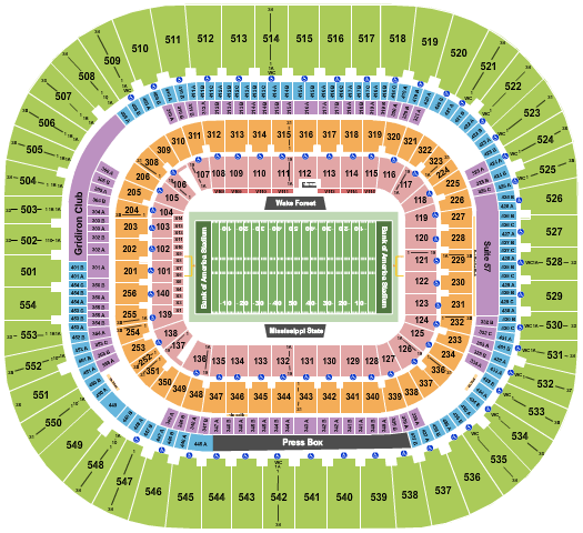 Bank Of America Stadium Belk Bowl Seating Chart